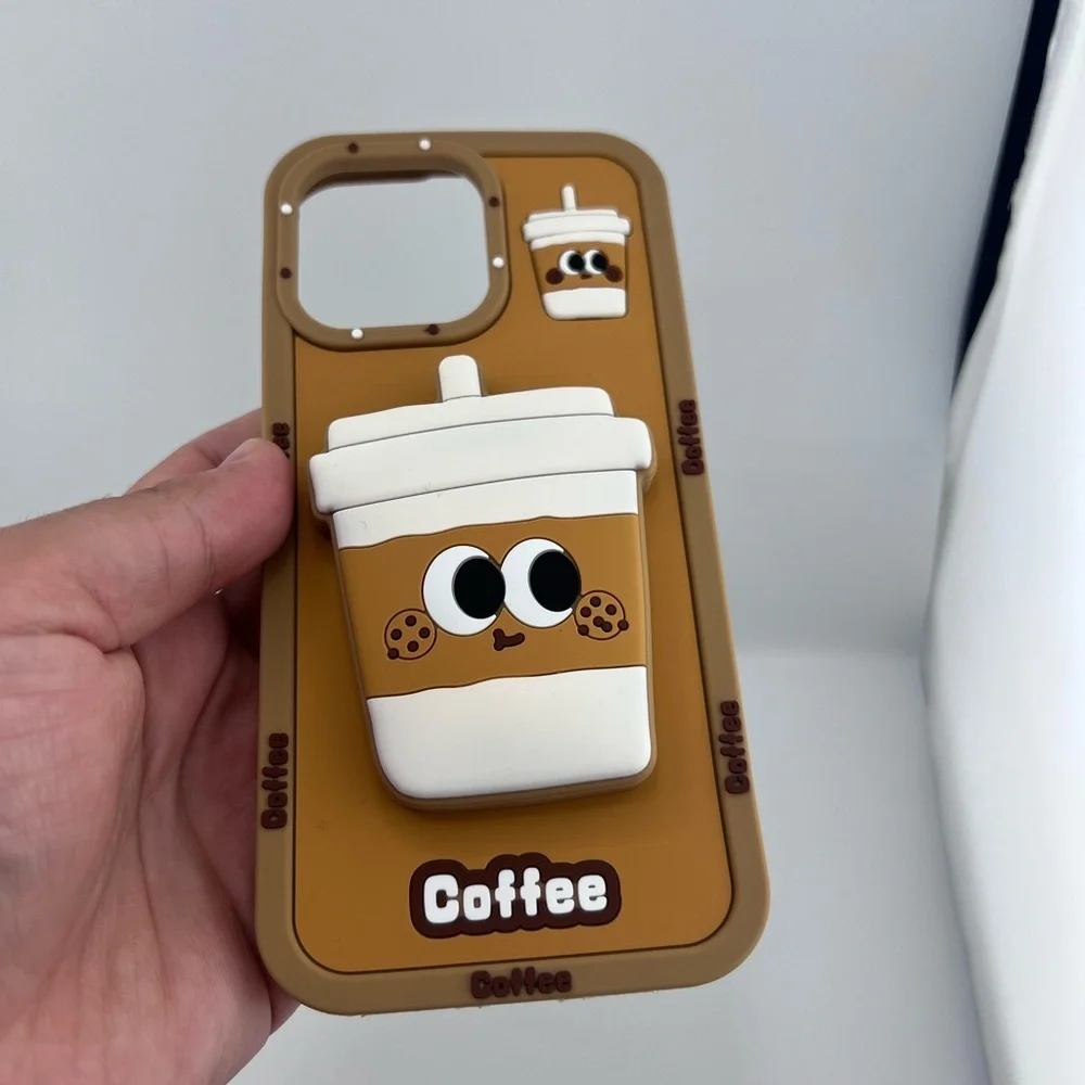 Cute Coffee Cup 3D Silicone Phone Case - iPhone 16 Pro Max